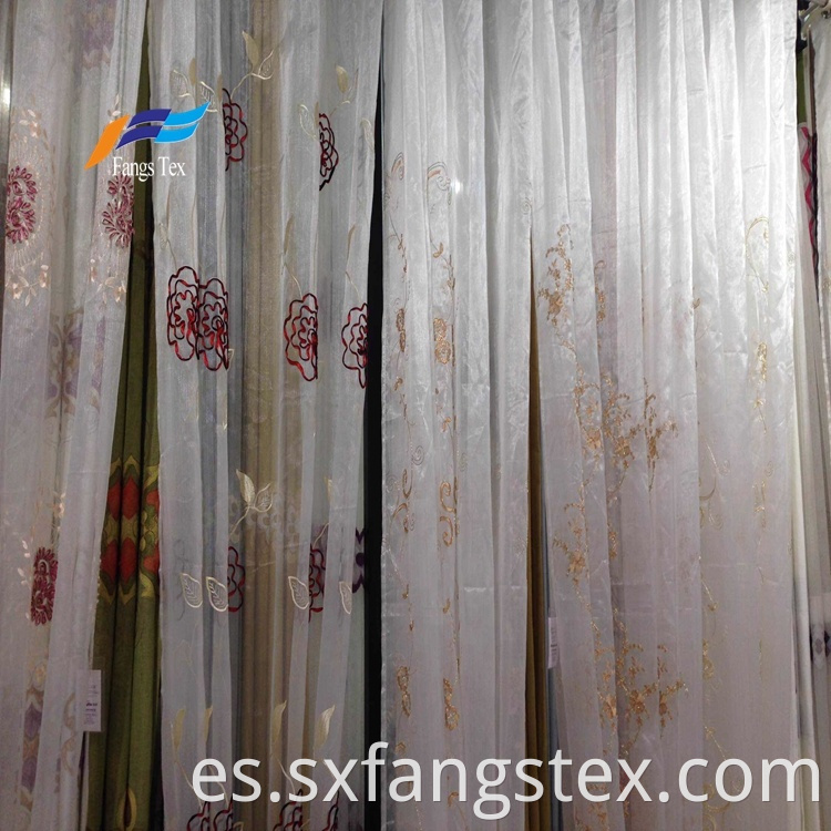 Textile Factory Embroidered Fabric Window Voile Curtain 2